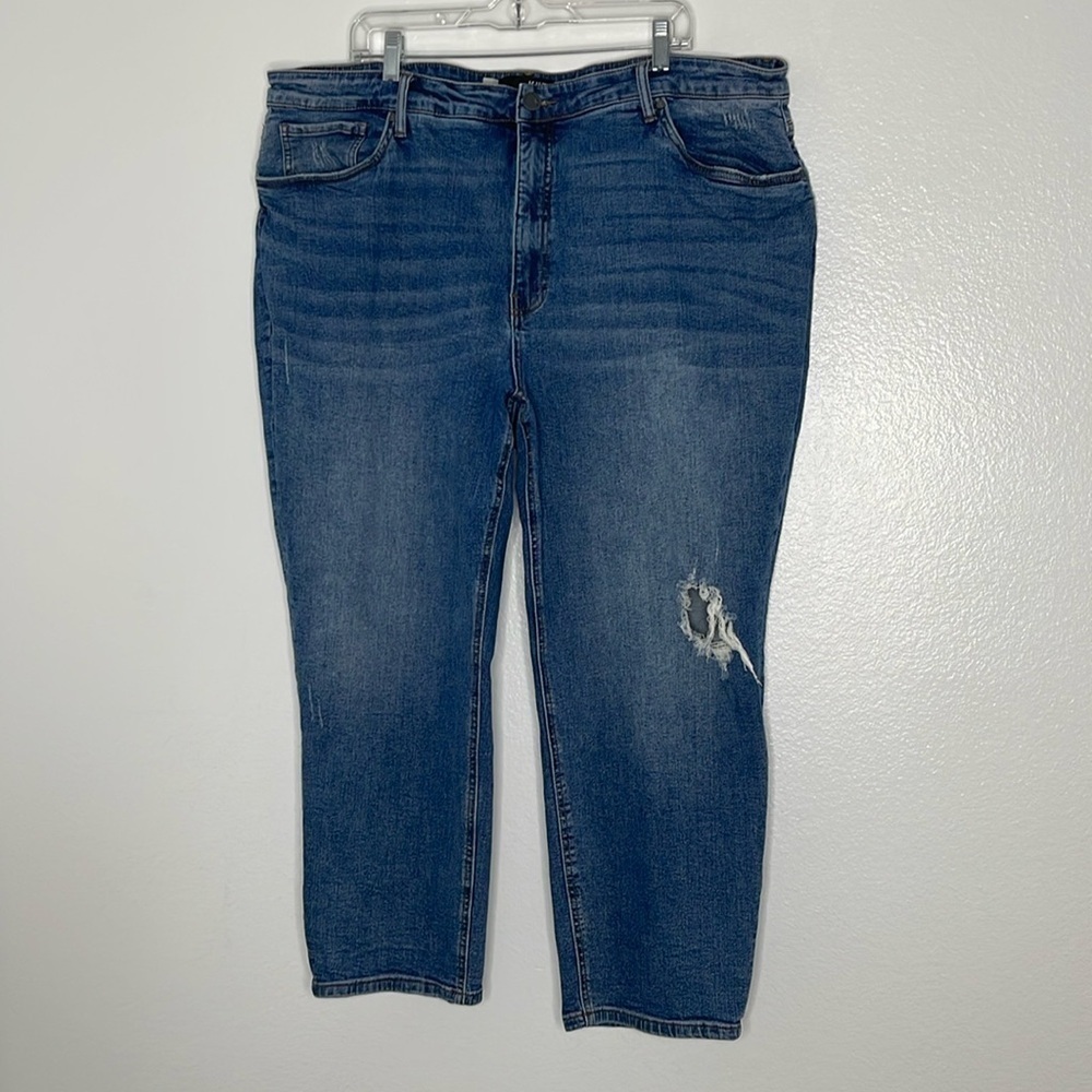KUT FROM THE KLOTH High Waisted Rachael Mom Jeans Distressed Straight Leg 24W